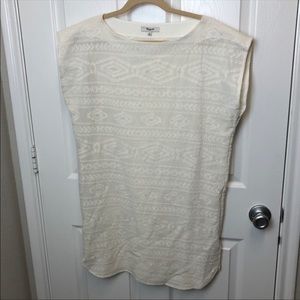 Madewell ivory embroidered patterned Dress. Sz Small